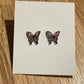 *Earrings Teeny Pink  Butterfly Studs