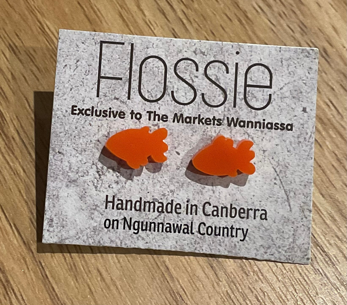 *Earrings Orange Goldfish Studs