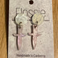 *Earrings Acrylic Pink Flower Dangles