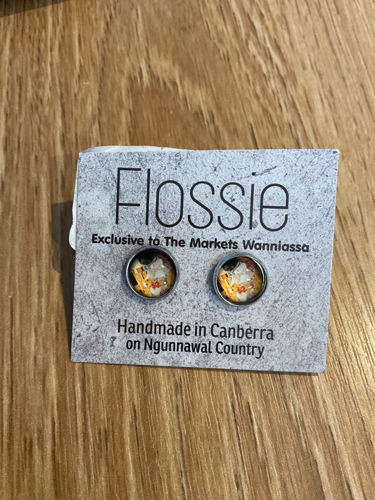 *Earrings Art Glass Dome Studs
