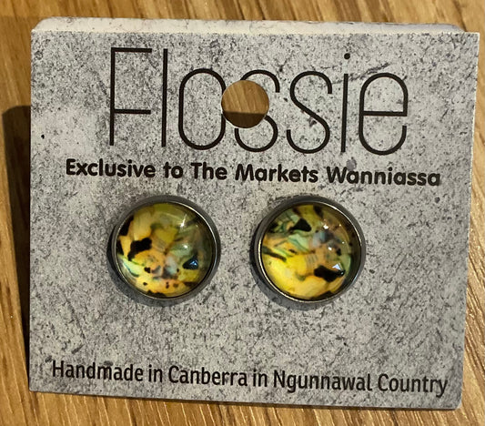 *Earrings Yellow Muted Studs