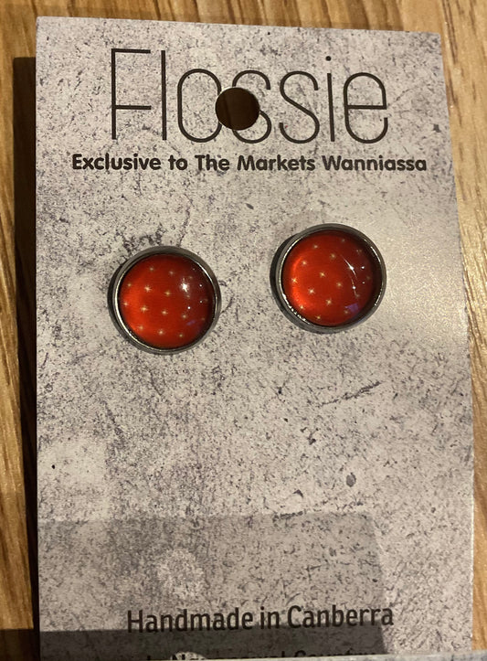 *Earrings Red & Yellow Spots Studs