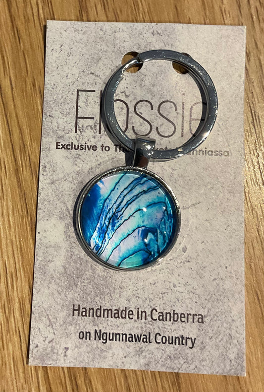 *Glass Dome Keychain Silver