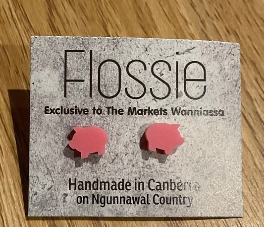 *Earrings Pink Pig Studs