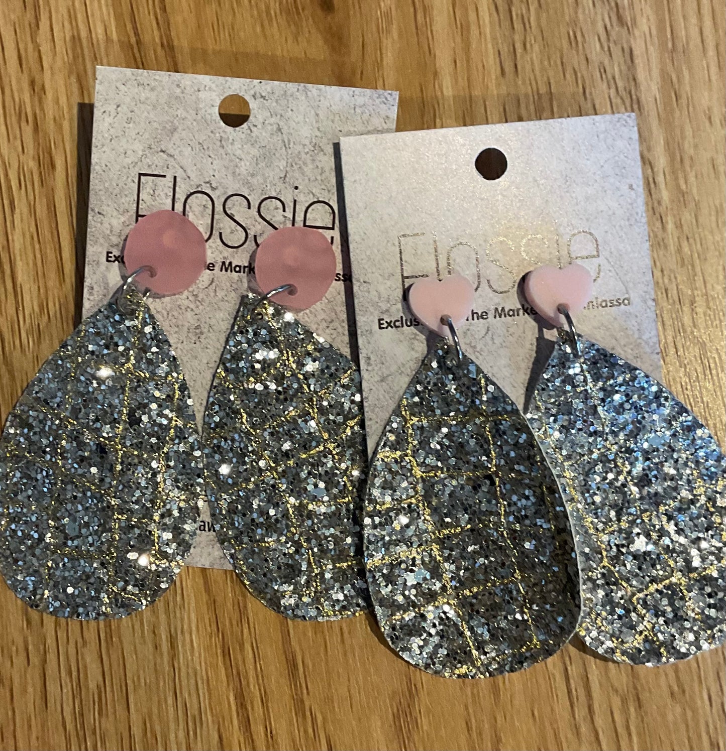 *Earrings Large Glitter Dangles