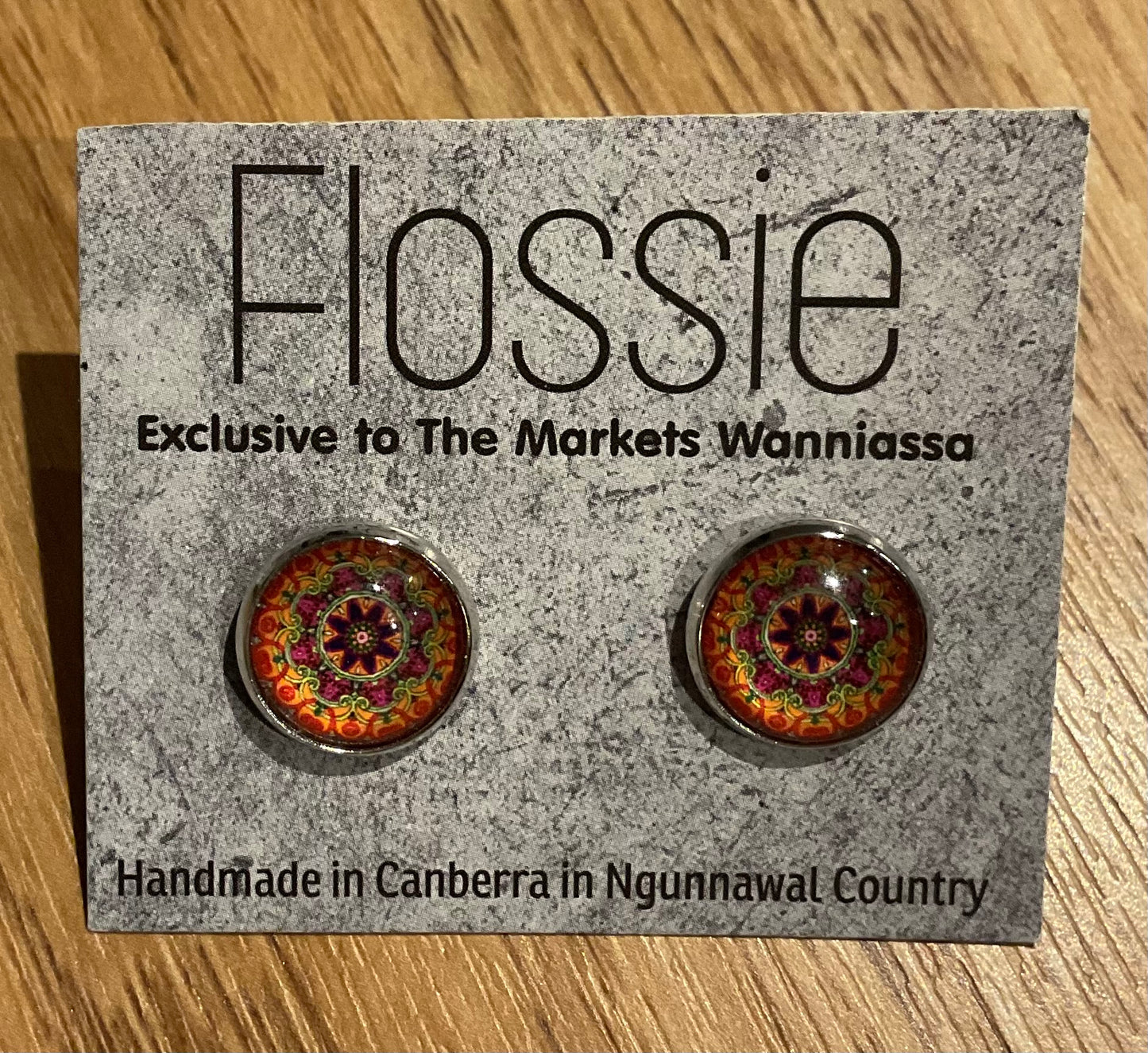 *Earrings Mandala Glass Studs