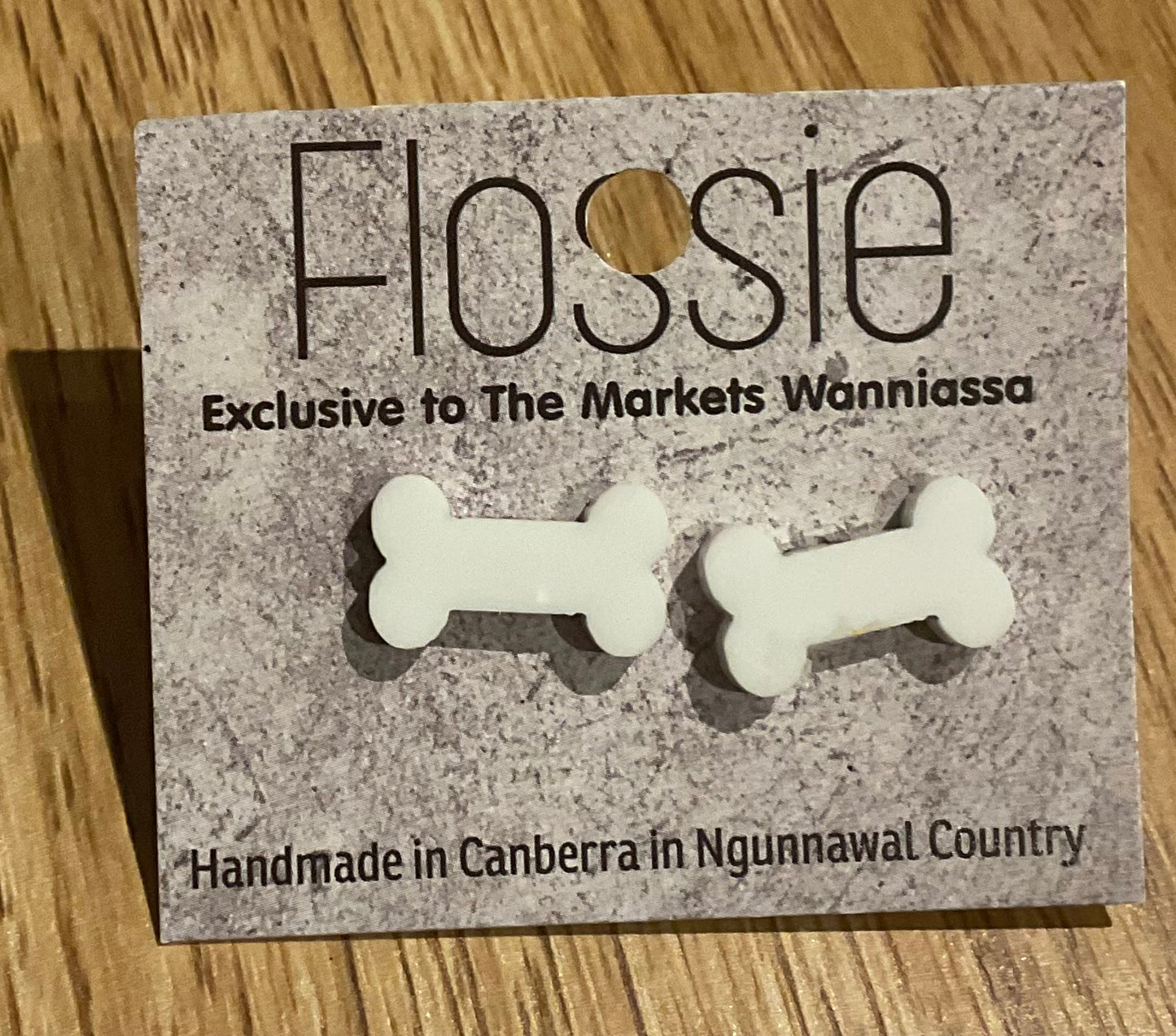 *Earrings White Dog Bone Studs