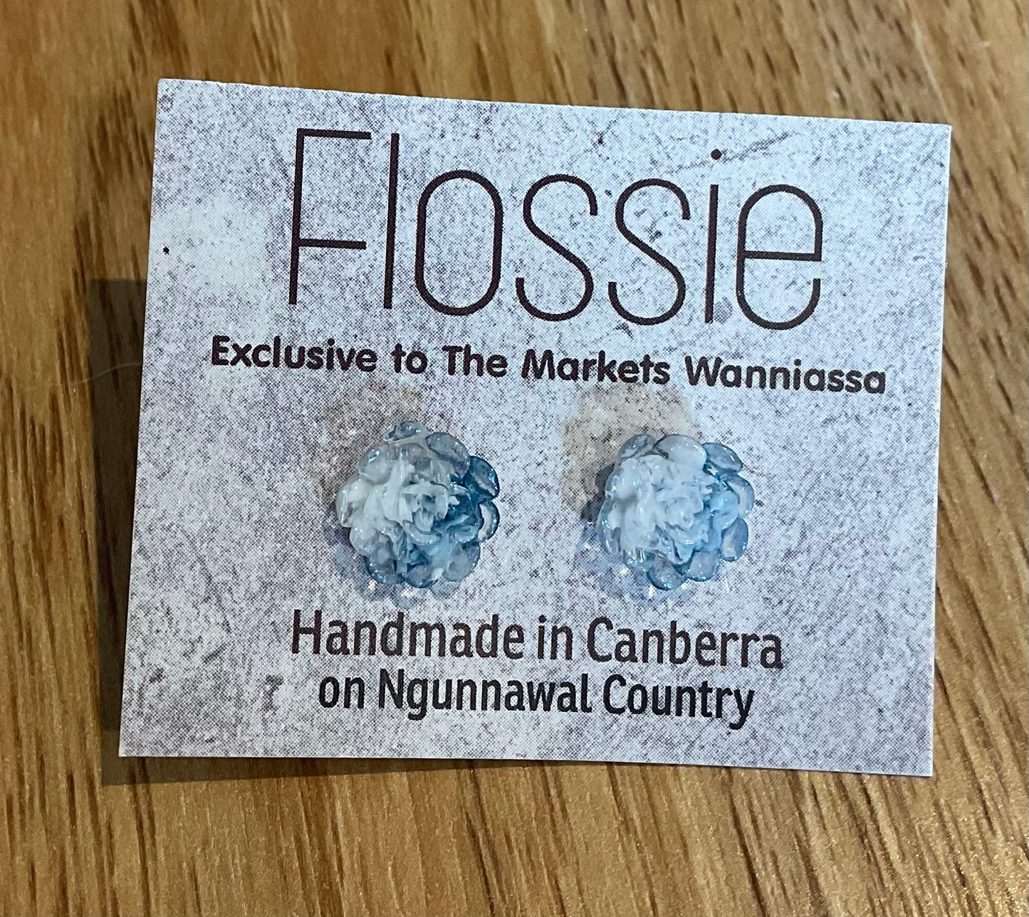 *Earrings Flowers Blue Studs