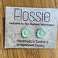 *Earrings Green Flower Studs