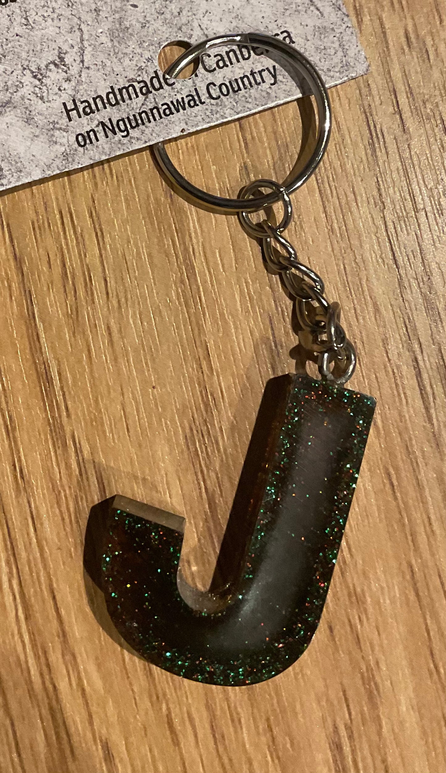 *Keychain Resin Letter J