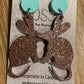 *Earrings Acrylic Brown Glitter Bilby Dangles