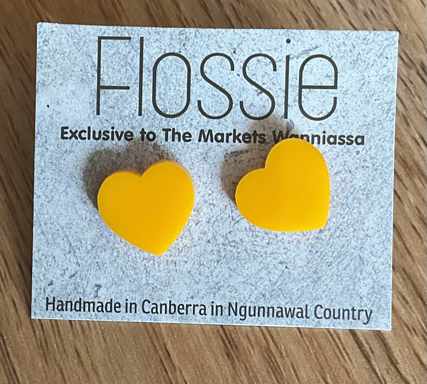 *Earrings Sunny Yellow Heart Studs