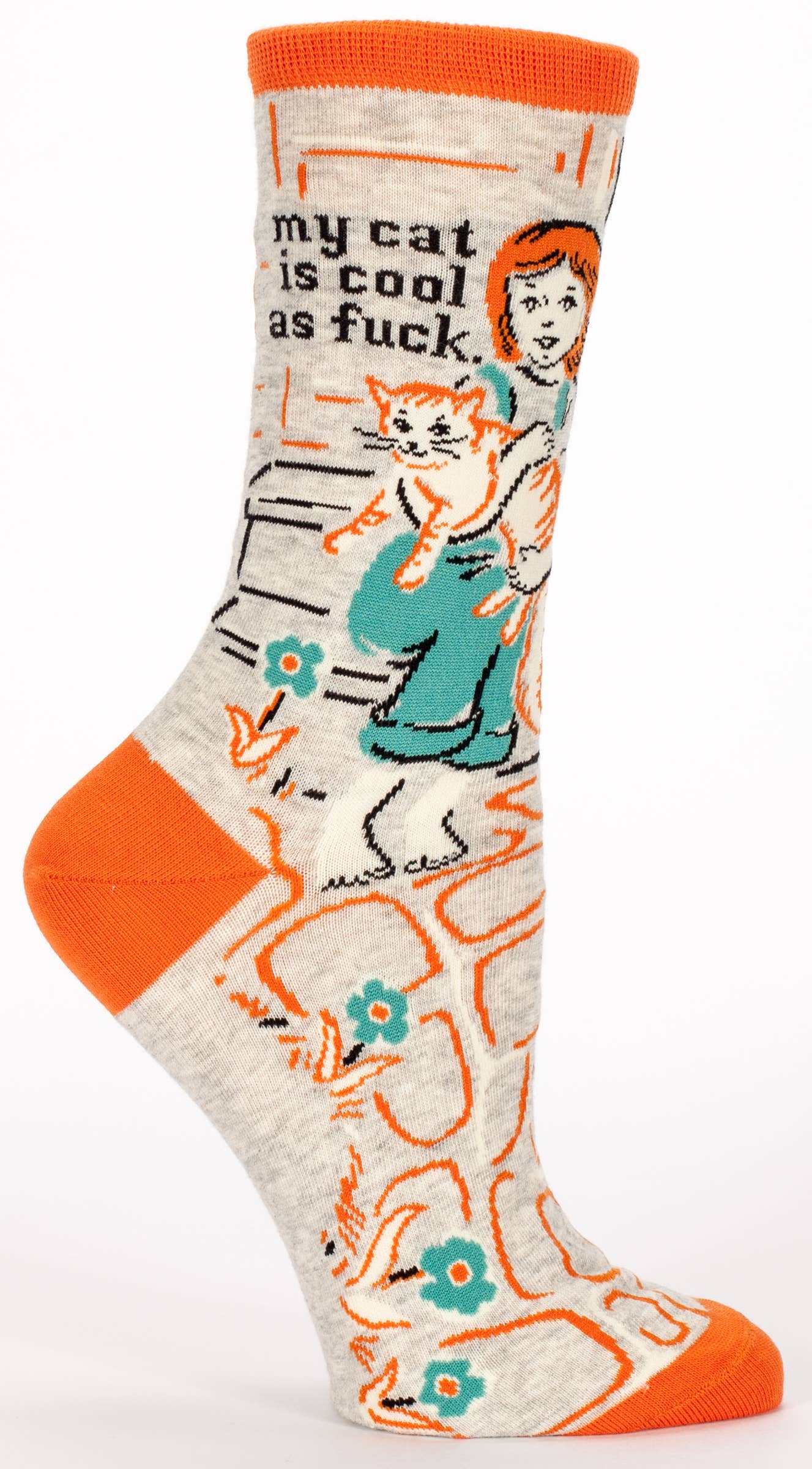 Ladies Crew Sock - My Cat Is Cool as F*ck