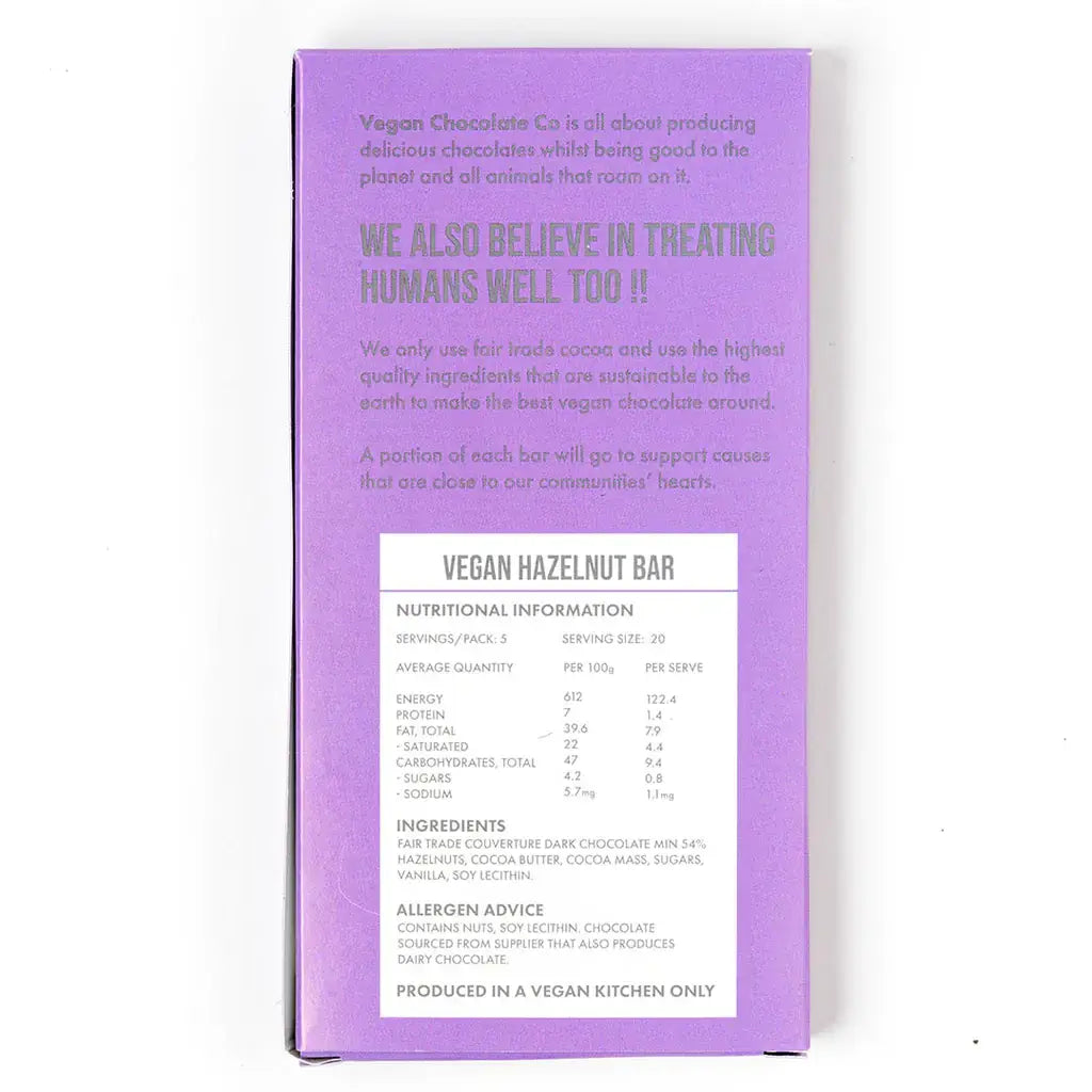 VEGAN HAZELNUT BAR (100G)