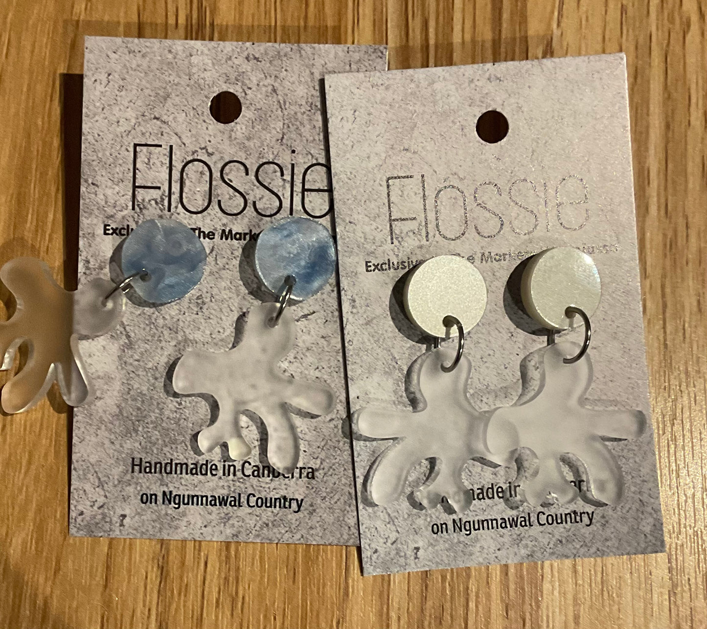 *Earrings Acrylic Opaque Coral Dangles