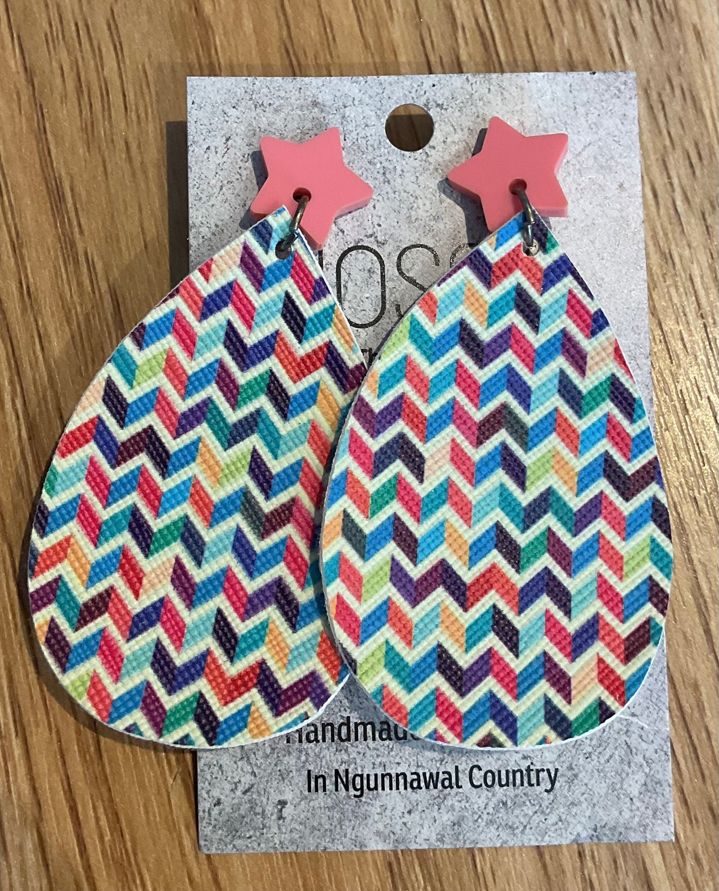 *Earrings Rainbow Geometric Dangles