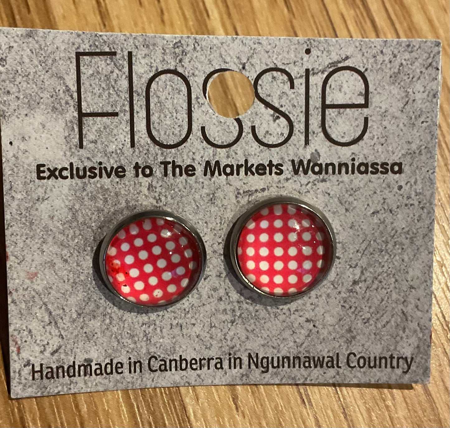 *Earrings Red Spots Studs