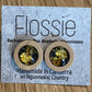 *Earrings Wooden Gold Leafy Print Dome Studs