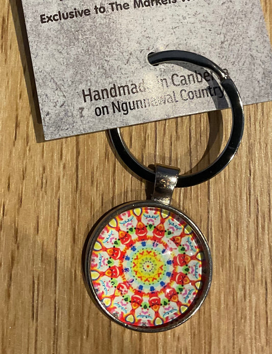 *Glass Dome Keychain Silver