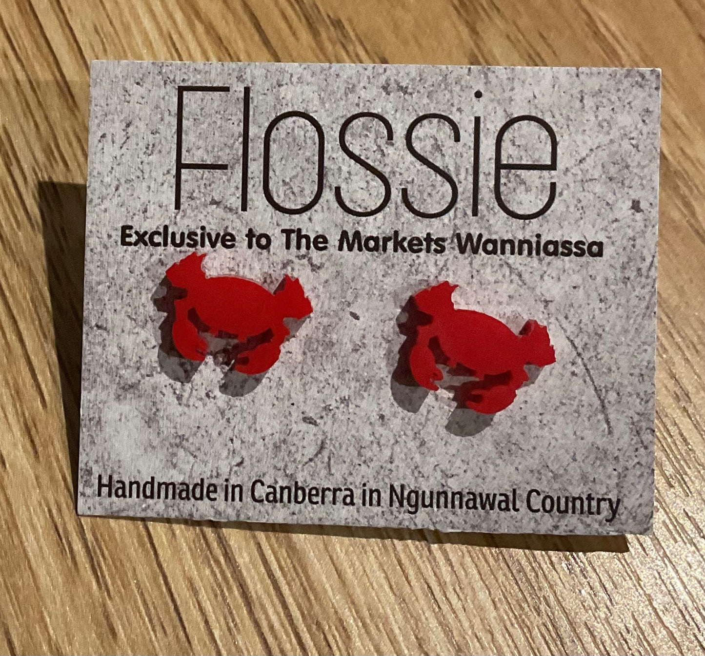 *Earrings Red Crab Studs