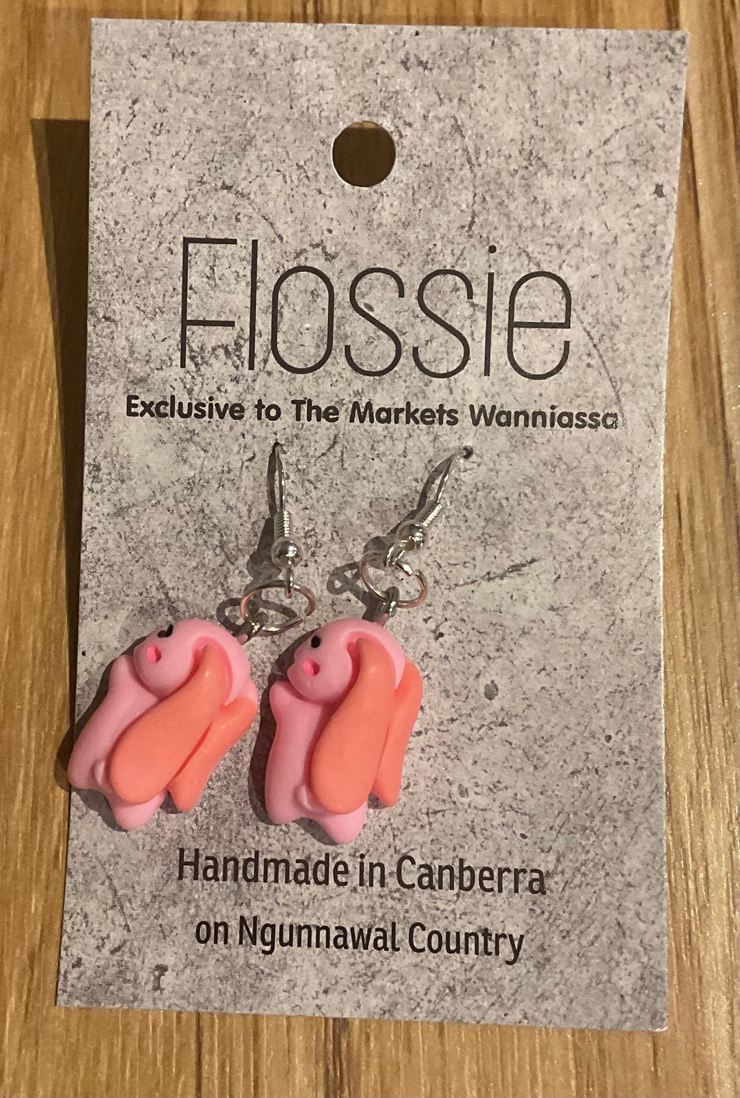 *Earring Pink Rabbit Dangles