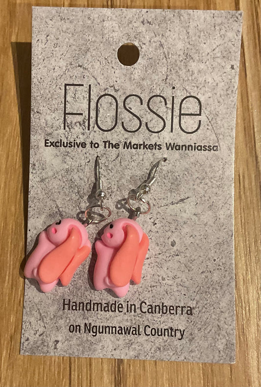 *Earring Pink Rabbit Dangles