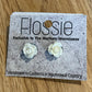 *Earrings Flowers White Studs