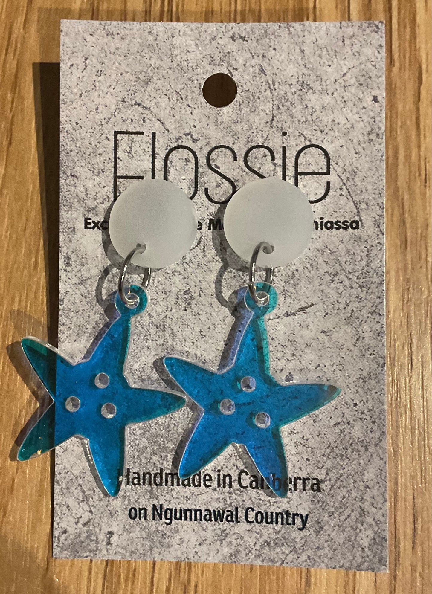 *Earrings Acrylic Shimmery Star Dangles