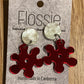 *Earrings Acrylic Red Mirror Flower Dangles
