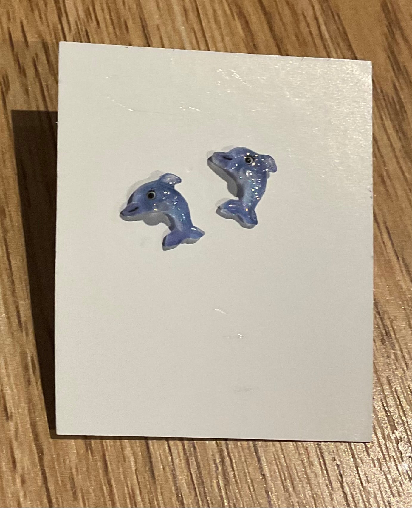 *Earrings Teeny Blue Dolphin Studs