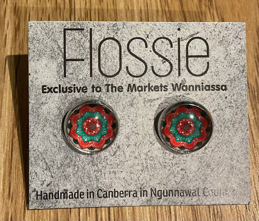 *Earrings Mandala Glass Studs