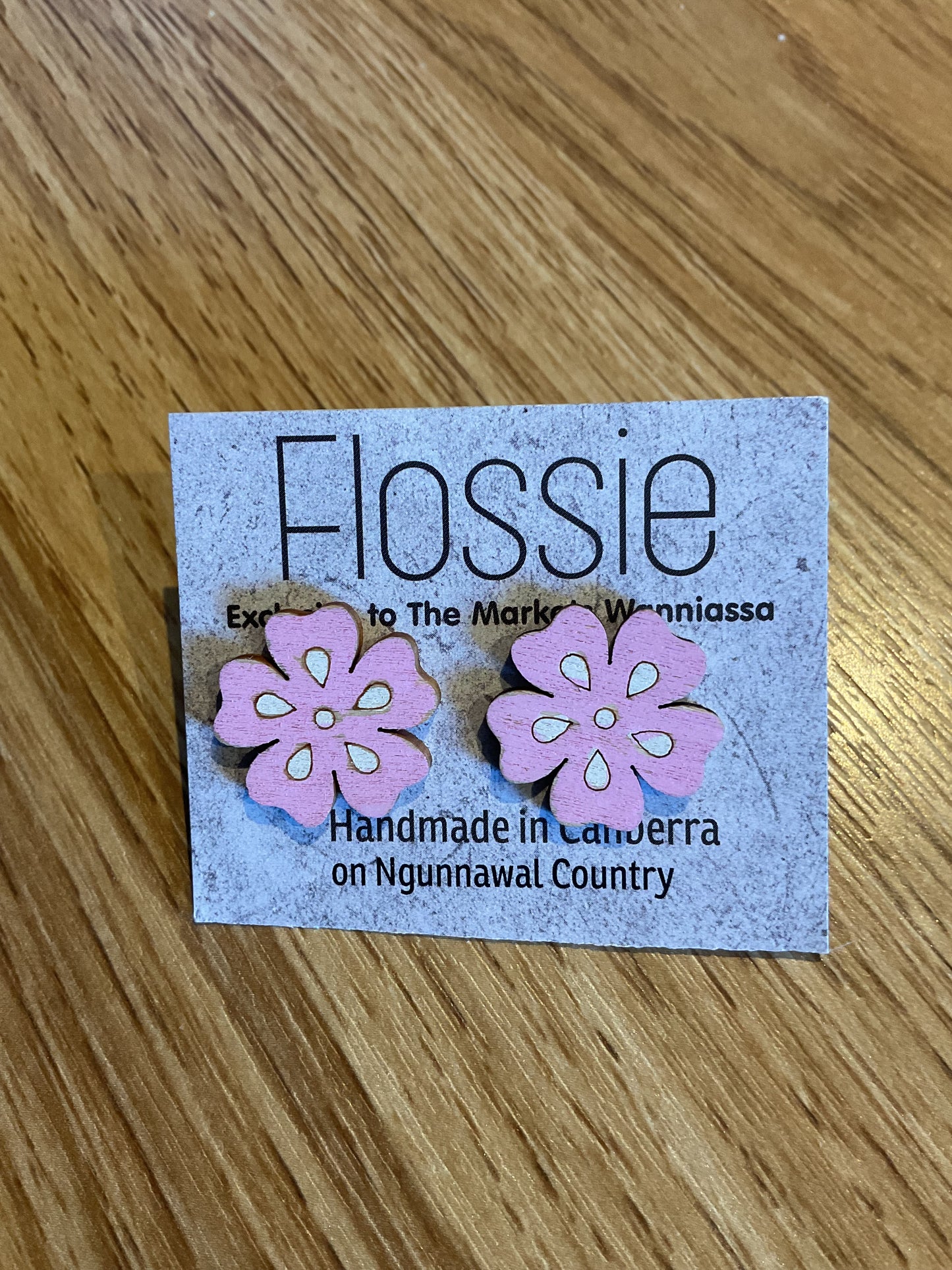 *Earrings Flower Handpainted Studs