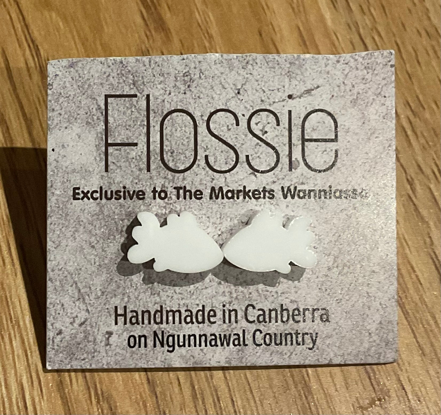 *Earrings White Goldfish Studs