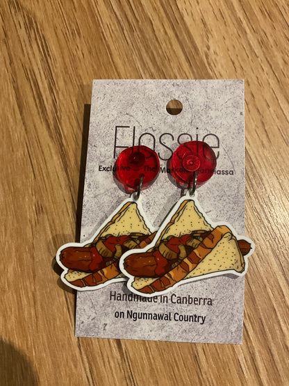 *Earrings Sausage Sandwich Dangles
