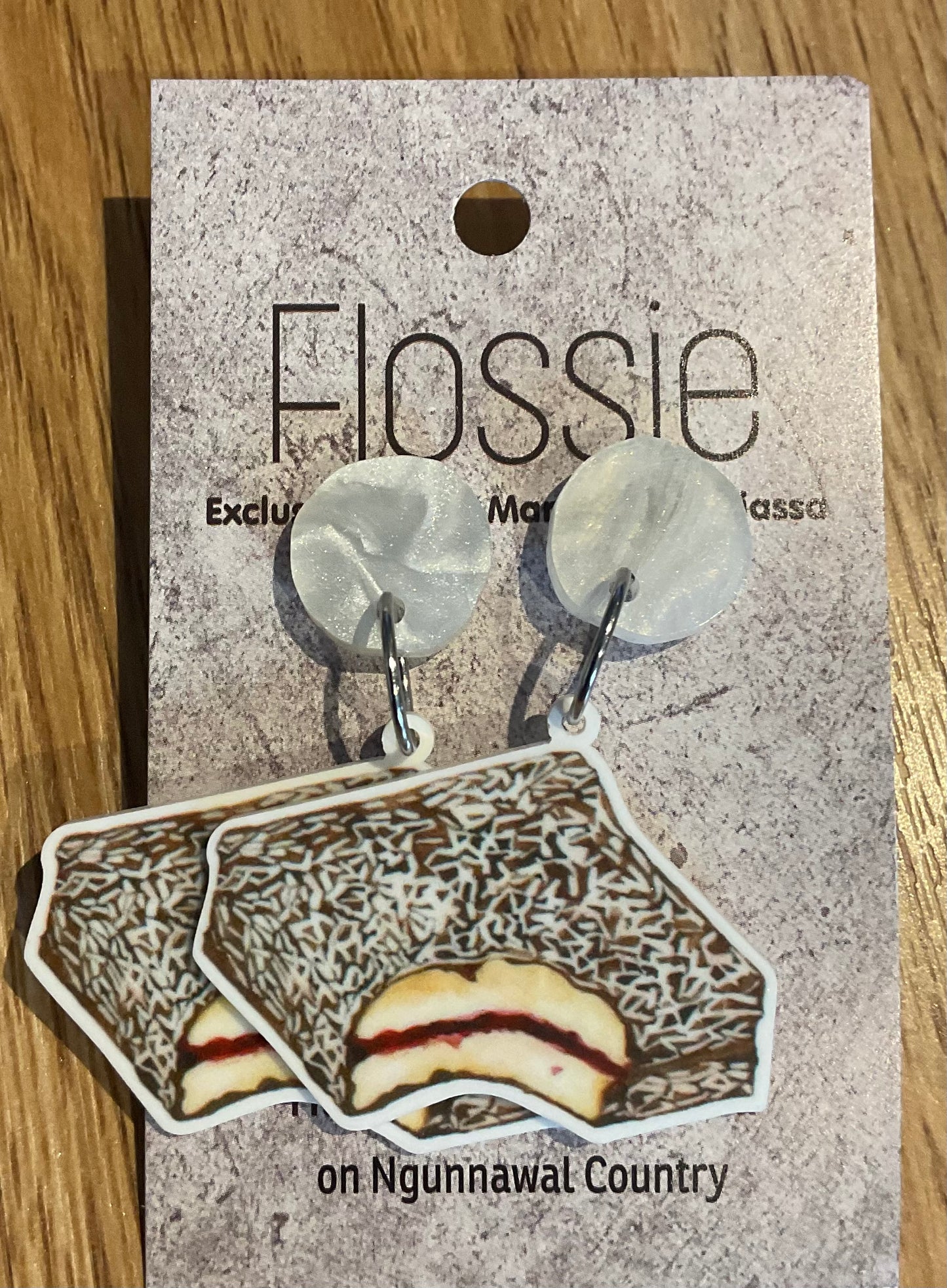 *Earrings Lamington Dangles