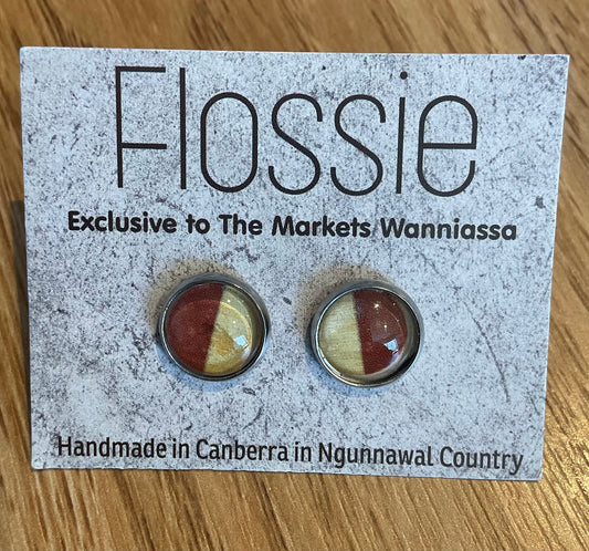 *Earrings Earthy Half Glass Studs