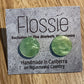 *Earrings Green Acrylic Round Studs