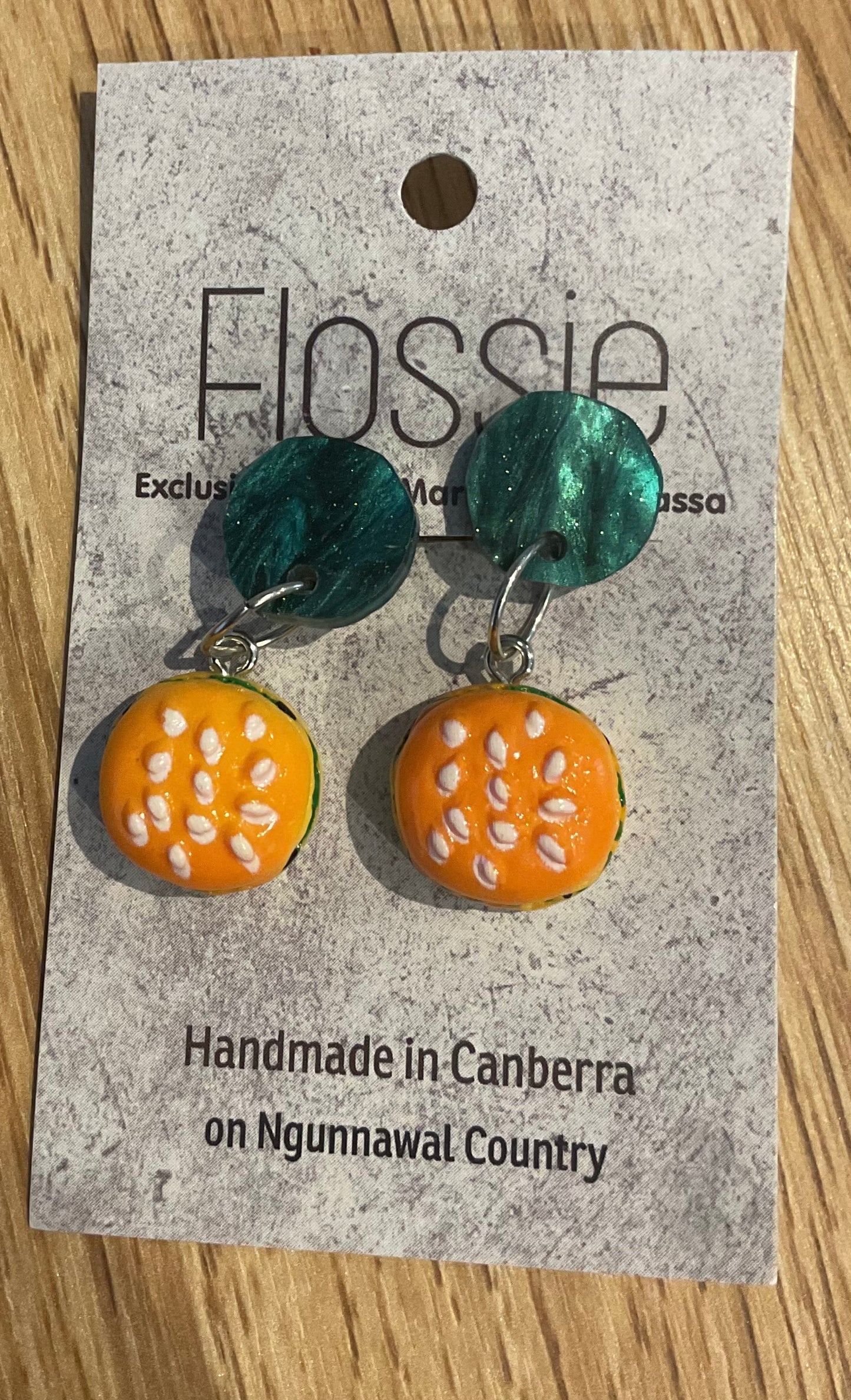 *Earrings Clip on Dangles Hamburgers