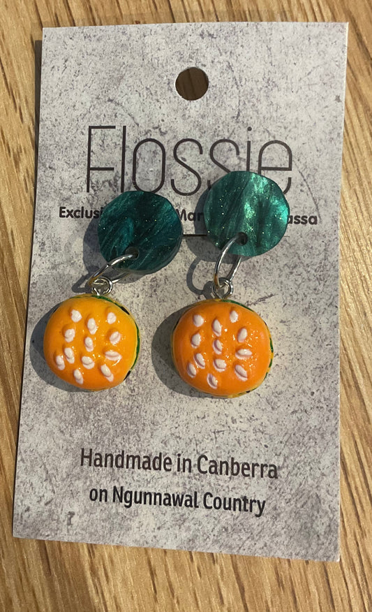 *Earrings Clip on Dangles Hamburgers
