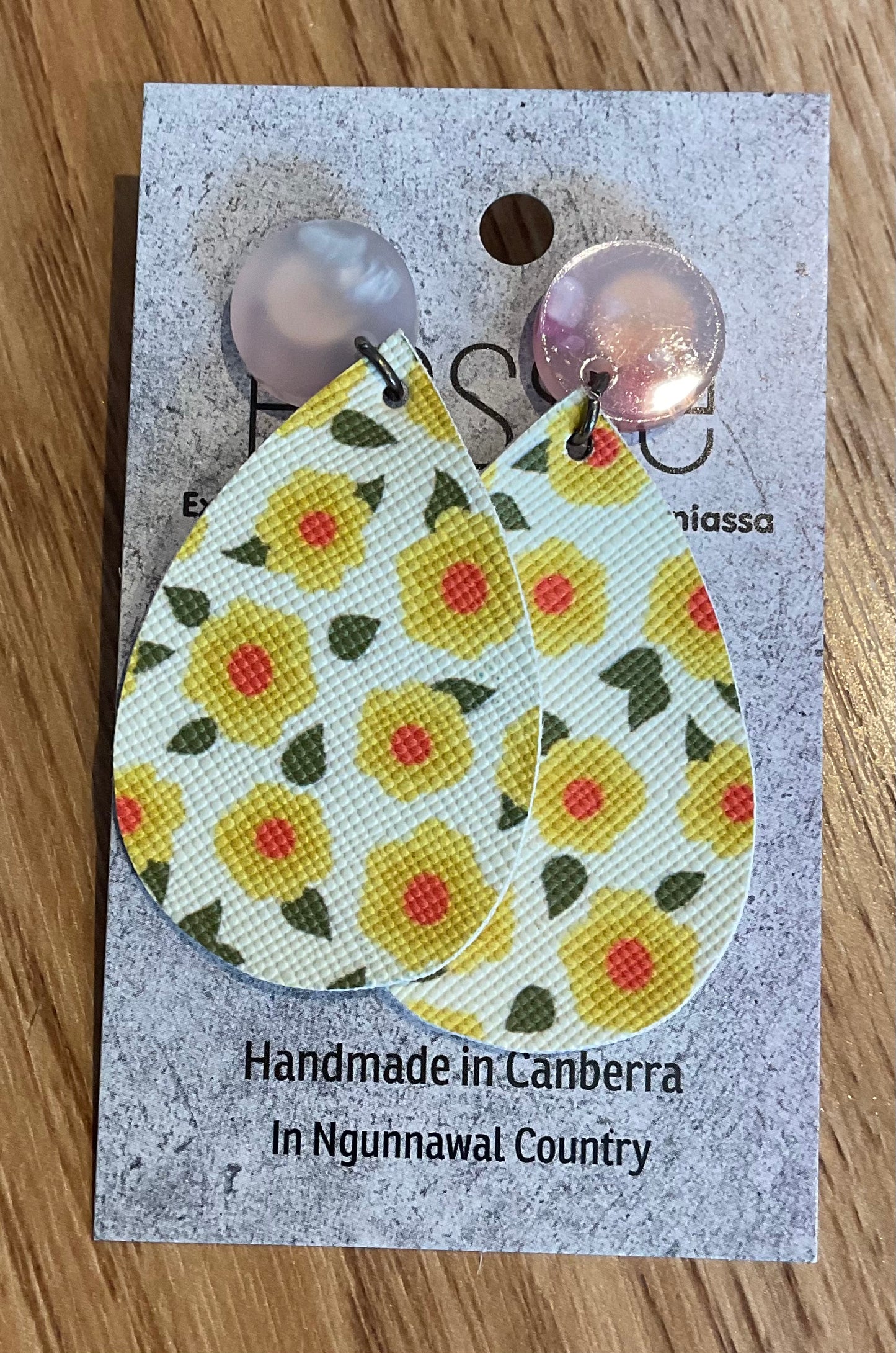 *Earrings Yellow Blooms Dangles