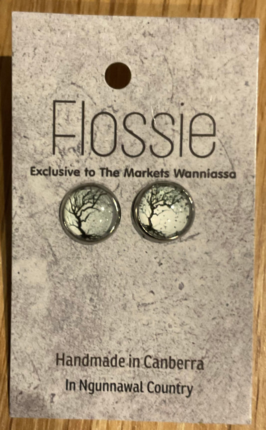 *Earrings Spooky Tree Glass Studs