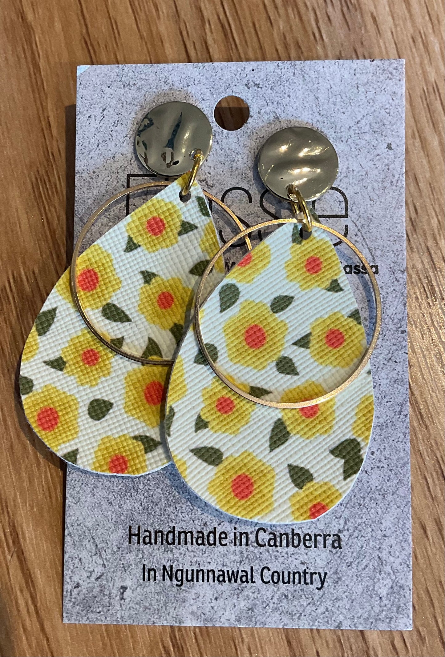 *Earrings Yellow Blooms Dangles
