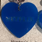 *Earrings Acrylic Blue Heart "NETFLIX" Dangles