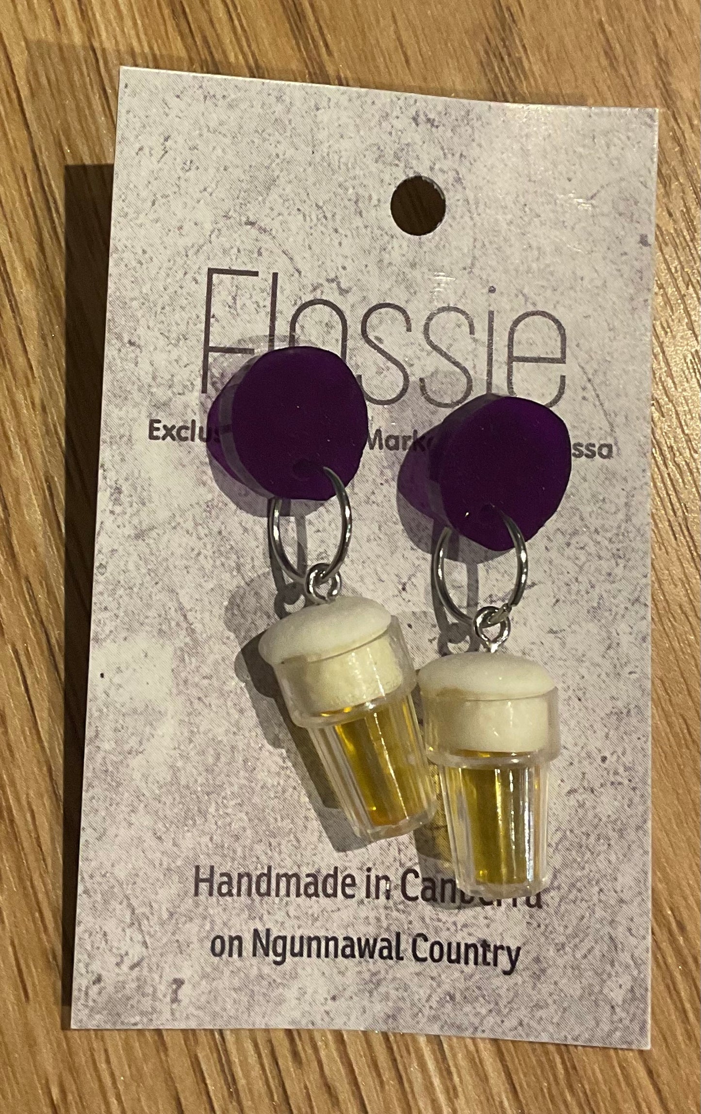 *Earring Beer Schooner Dangles