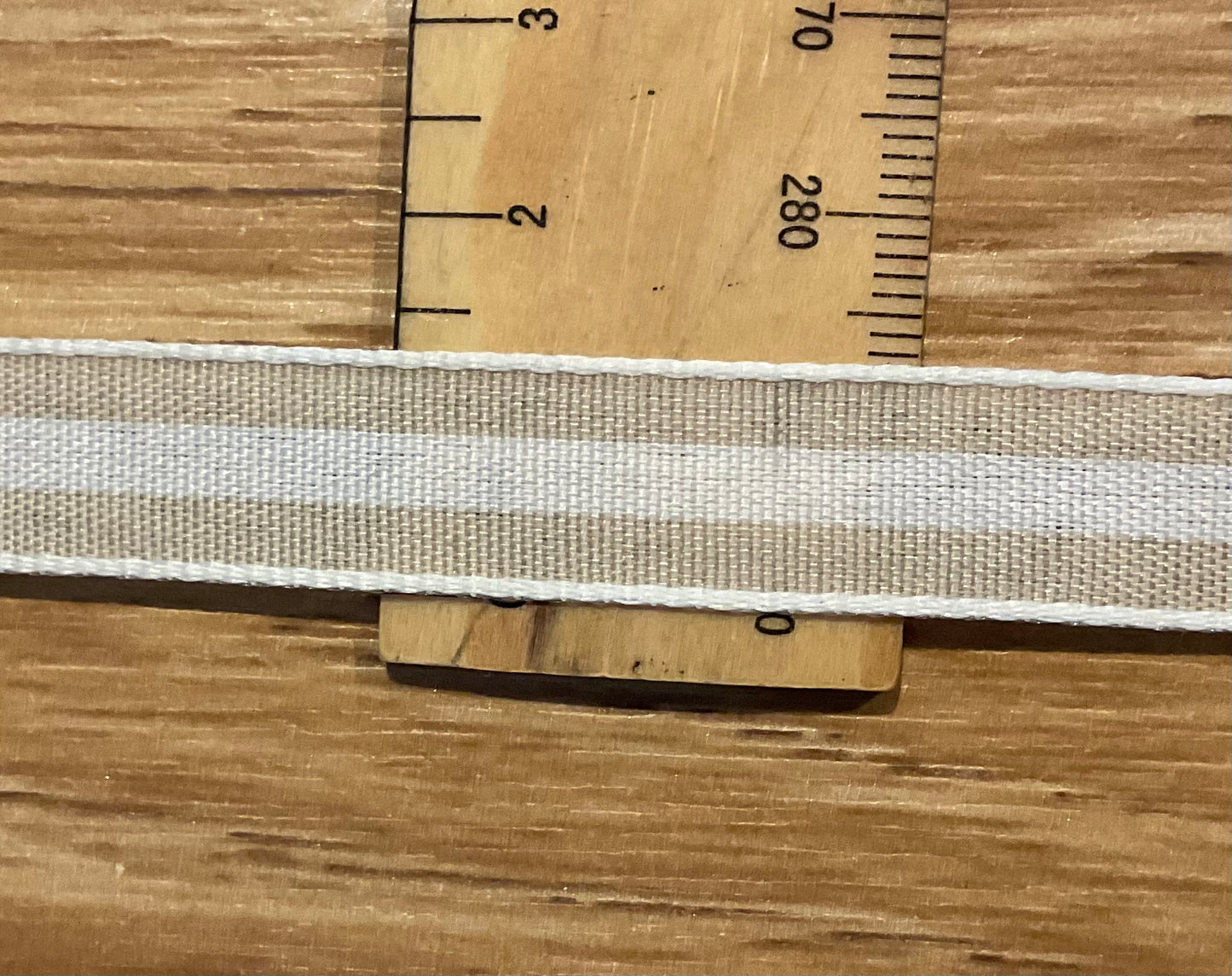 *Ribbon Brown & Cream Grosgrain- 13mm Per Metre