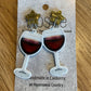 *Earrings Wine Glass Dangles