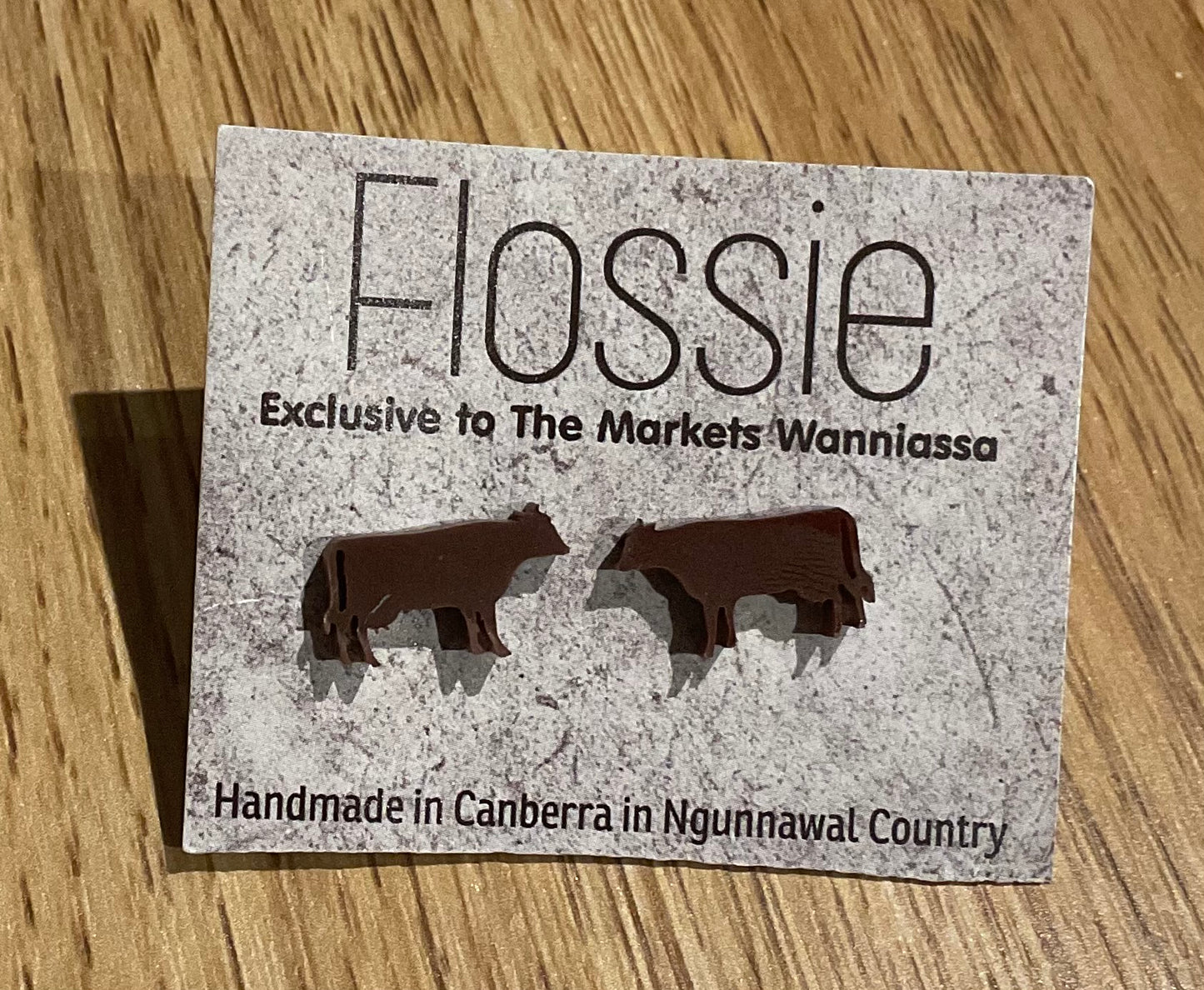 *Earrings Brown Cows