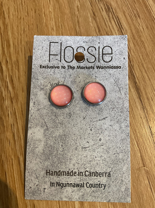 *Earrings Glass Dome Studs Musk Spots