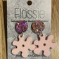 *Earrings Acrylic Baby Pink Flower Dangles