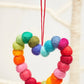 Rainbow Felt Ball Heart Decoration